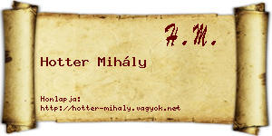 Hotter Mihály névjegykártya